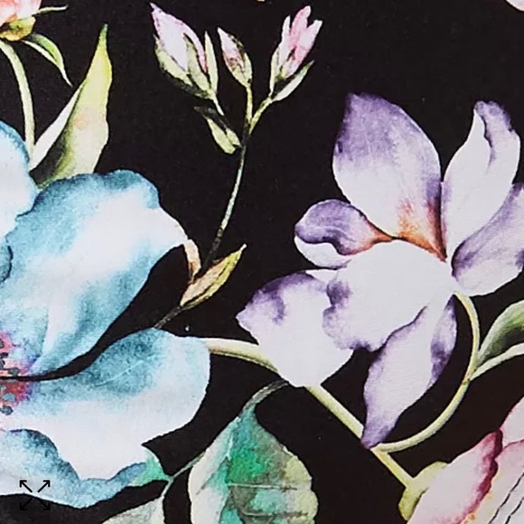 Kenneth Cole Reaction Black Multi Jardin Printed Bikini Bottoms - Picture 2 of 10